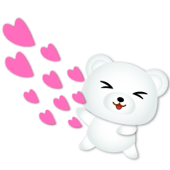 Cute White Bear-Special Effects Sticker