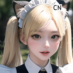 CN pretty cat maid girl