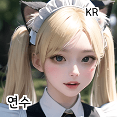 KR pretty cat maid girl yunsu