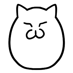 Cute Sticker of egg-shaped cat.Lazy days