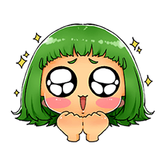 green hair Sticker