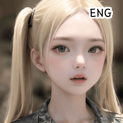 ENG blonde soldier army girl