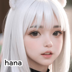 white pretty panda girl hana