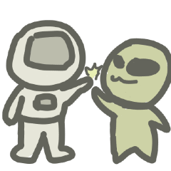 Spaceman and alien