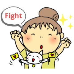 お団子ちゃんとニャンコ①