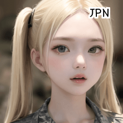 JPN blonde soldier army girl