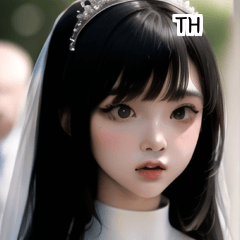 TH black hair wedding girl