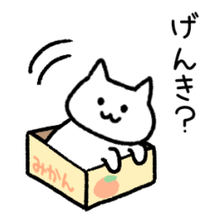 Cute greeting cat sticker