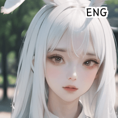 ENG white cute bunny girl