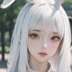 white cute bunny girl