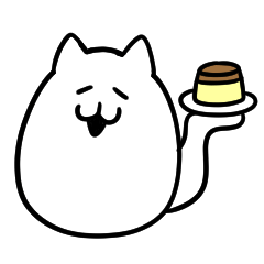 Sticker of egg-shaped cat 2