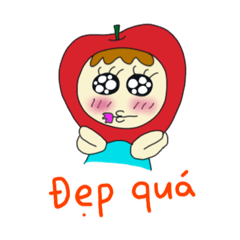 Fruits girl applee(Vietnamese language)