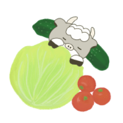Motan-kun and vegetables