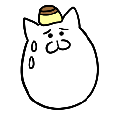 Sticker of egg-shaped cat 3