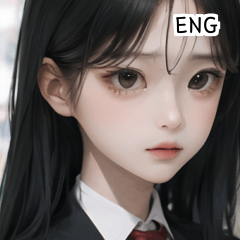 ENG school uniform cosplay girl