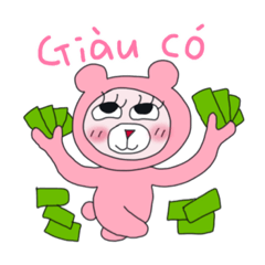 Cute pink bear Madda/Vietnamese language
