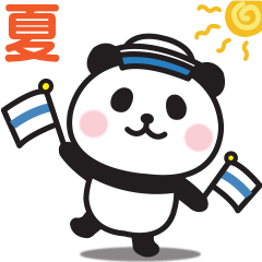 Usable panda's summer sticker