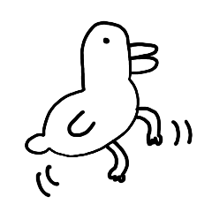 Kawaii duck sticker