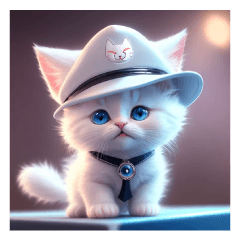 Kawaii White cat collection no character