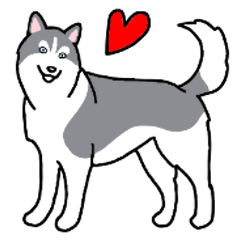 Dog stamp Siberian Husky