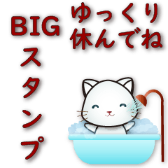 JP-practical big stickers-cute white cat