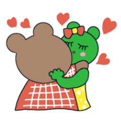Happy frog & her boyfriend bear (2)
