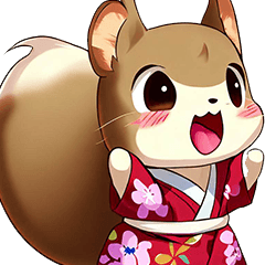 A squirrel wearing a kimono - Thai