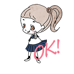 school girl animation stickers