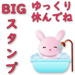 JP-Practical big stickers-Q pink rabbit