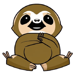 Happy Sloth big sticker.