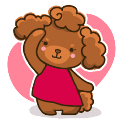 Happy Toy Poodle's honorific Stickers