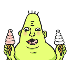 Ice cream man have ice cream in a cone