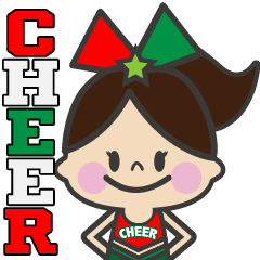 Cheerleaders Daily Stickers -Green & Red