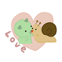 snail and green pig married life