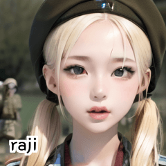 blond army soldier girl raji