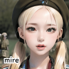 blond army soldier girl mire