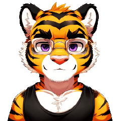 Young Tiger with Purple Eyes