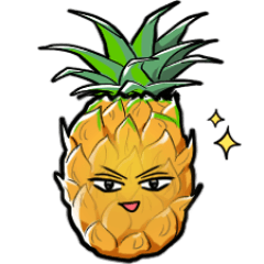 pineapple with a face of emotions