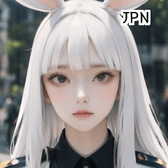 JPN white police bunny girl