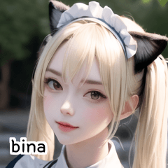 pretty blonde maid girl bina