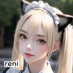 pretty blonde maid girl reni