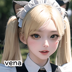 pretty cat maid girl vena