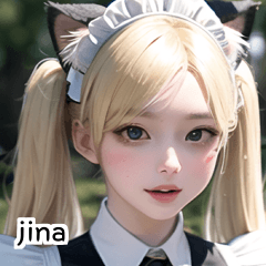 pretty cat maid girl jina