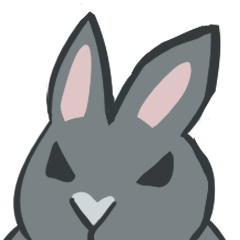 Grey Rabbit Little White angry