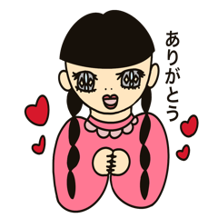 Kawaii girls greetings sticker