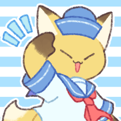 Cheerful fox Sticker2[summer][JP]