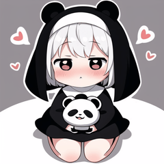 cute panda nun girl