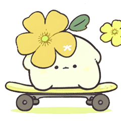 Flowers and skateboard