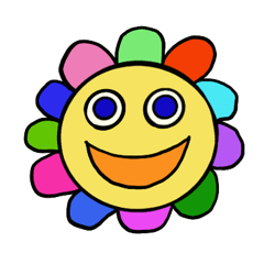 Rainbow flower face