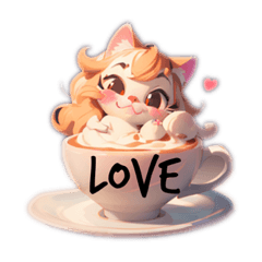 Cat latte art